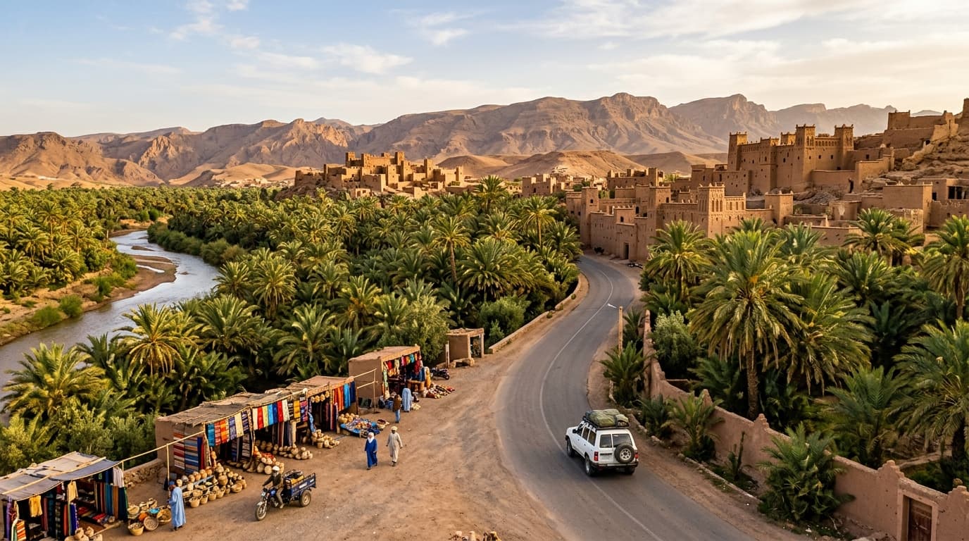Driving the Draa Valley: Kasbahs, Dates, and 200km of Palms