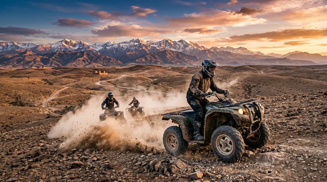 Quad Biking in the Agafay Desert: Morocco's Rocky Wilderness Near Marrakech
